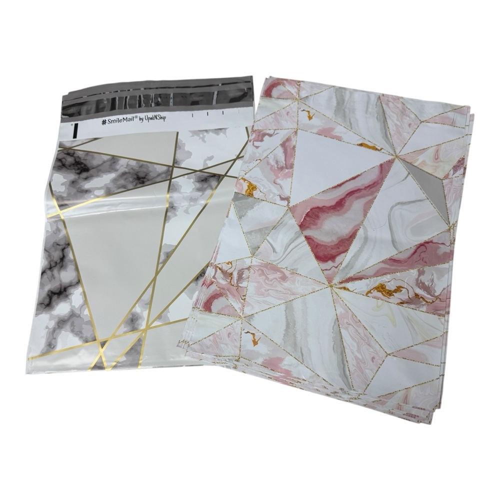 13 10”x13” Poly Mailers-Geometric Marble Print Poly Mailers